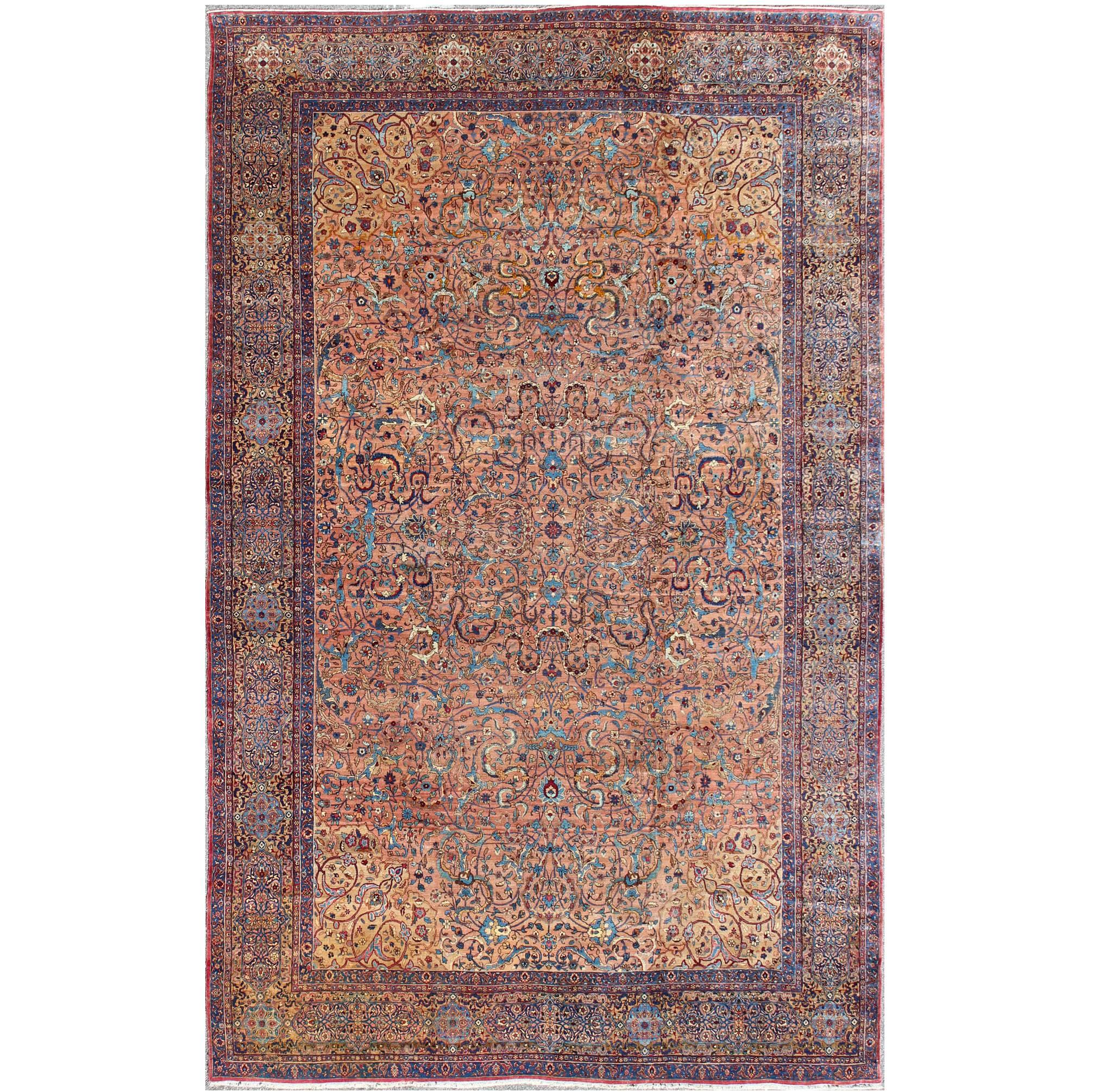  Classic Antique Lavar Kerman Large Persian Rug with amazing intricacy