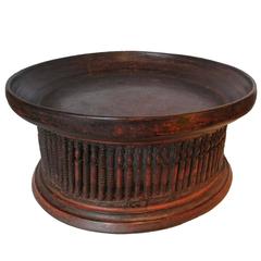 Antique Table Stand or Server with Spindled Base 2