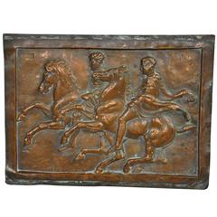 French 19th Century Copper Repousse Panel