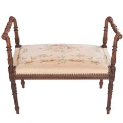 French Early 19th Century Louis XVI Mahogany Window Seat 1