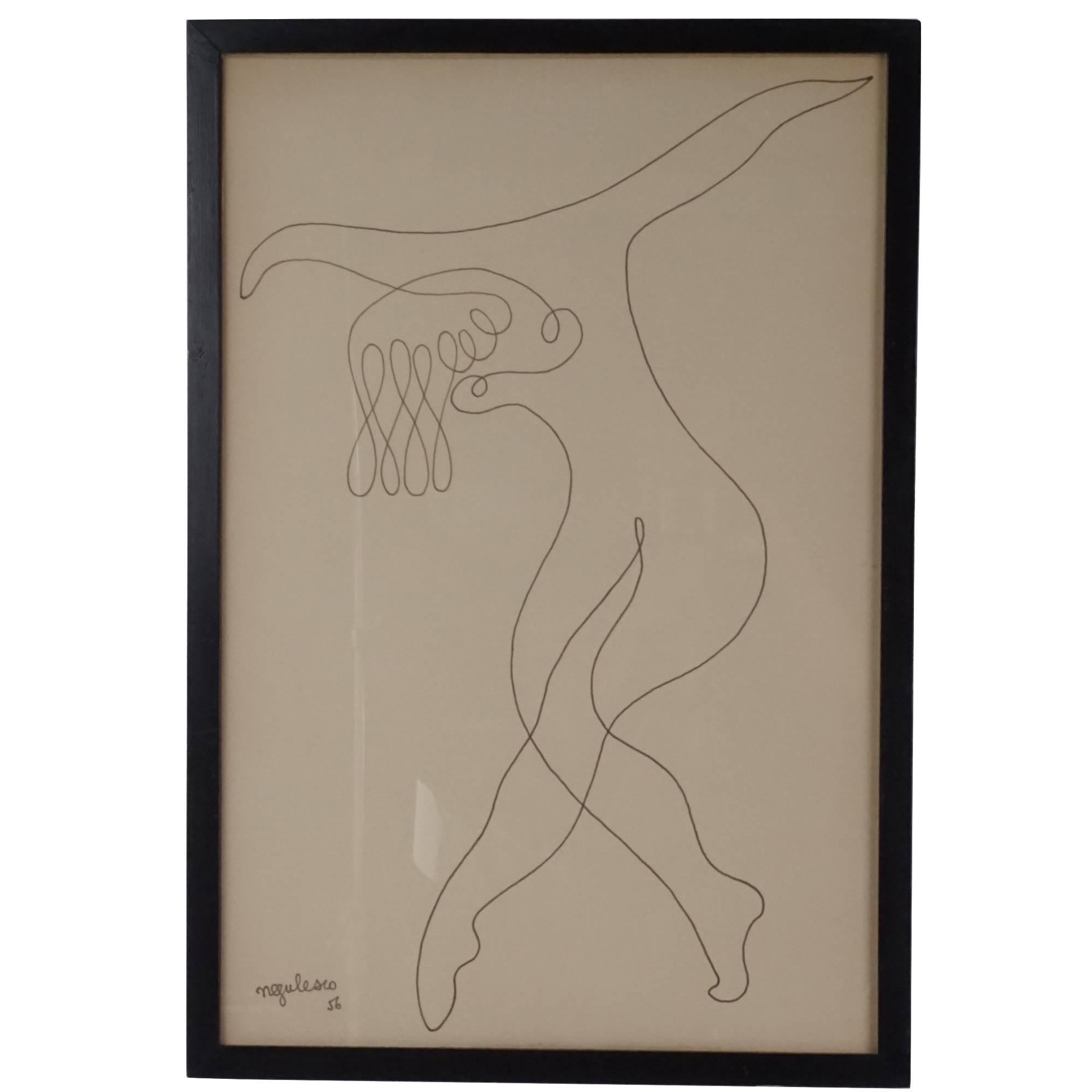 Line Drawing by Jean Negulesco