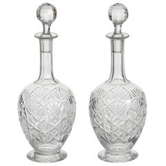 Pair of Antique Baccarat Crystal Decanters