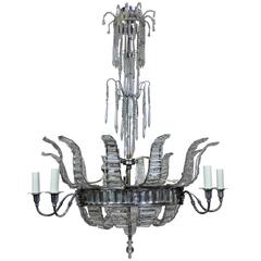 Silver and Cut Glass Russian Chandelier