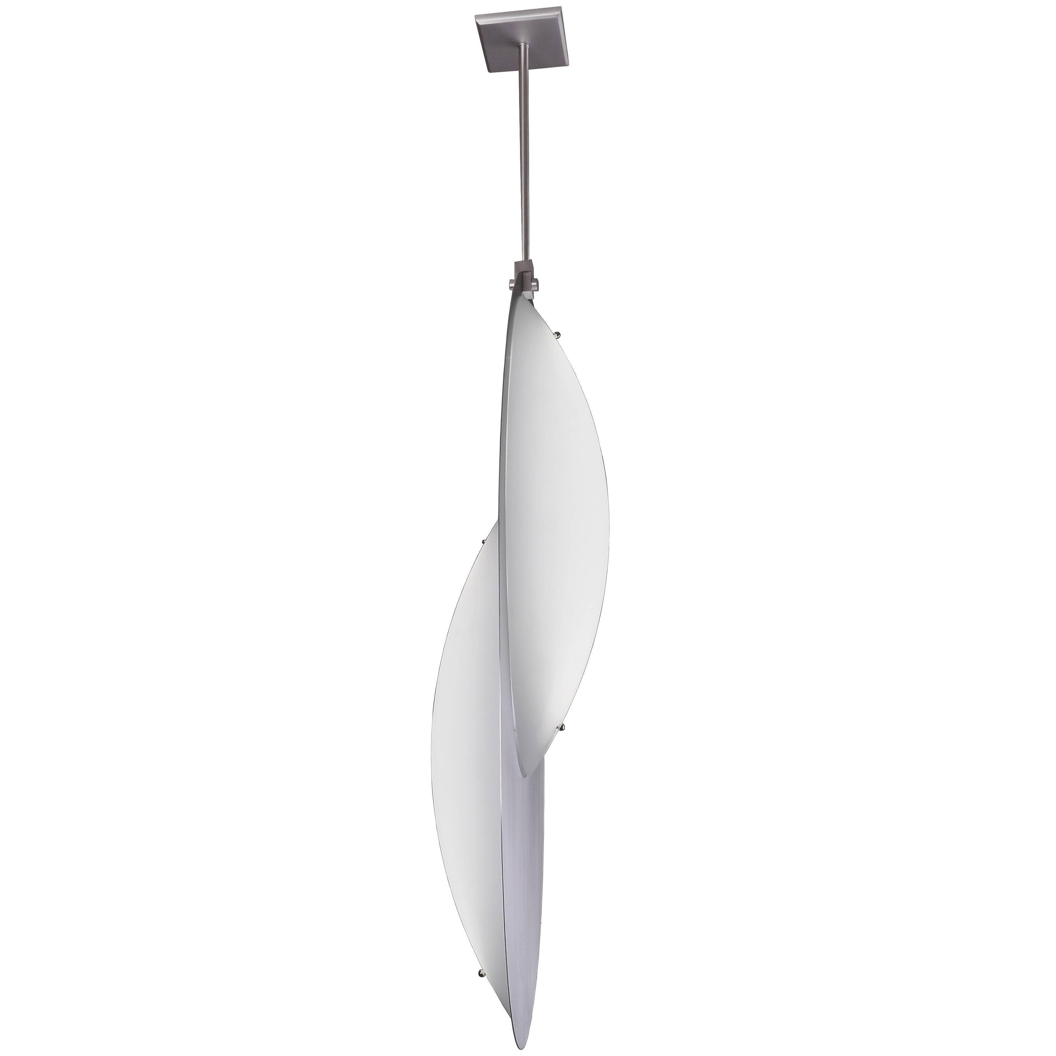 Lima Vertical Pendant Mid-Century Modern Style with Oval Glass For Sale