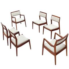 Set of Six Newly Upholstered Jens Risom Dining Conference Room Chairs