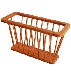 Vintage Danish Modern Oak Magazine Holder