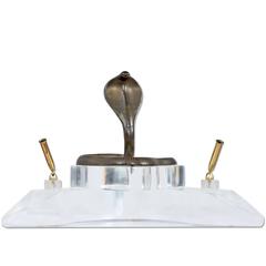 Vintage Brass and Lucite Double Pen Caddy 5