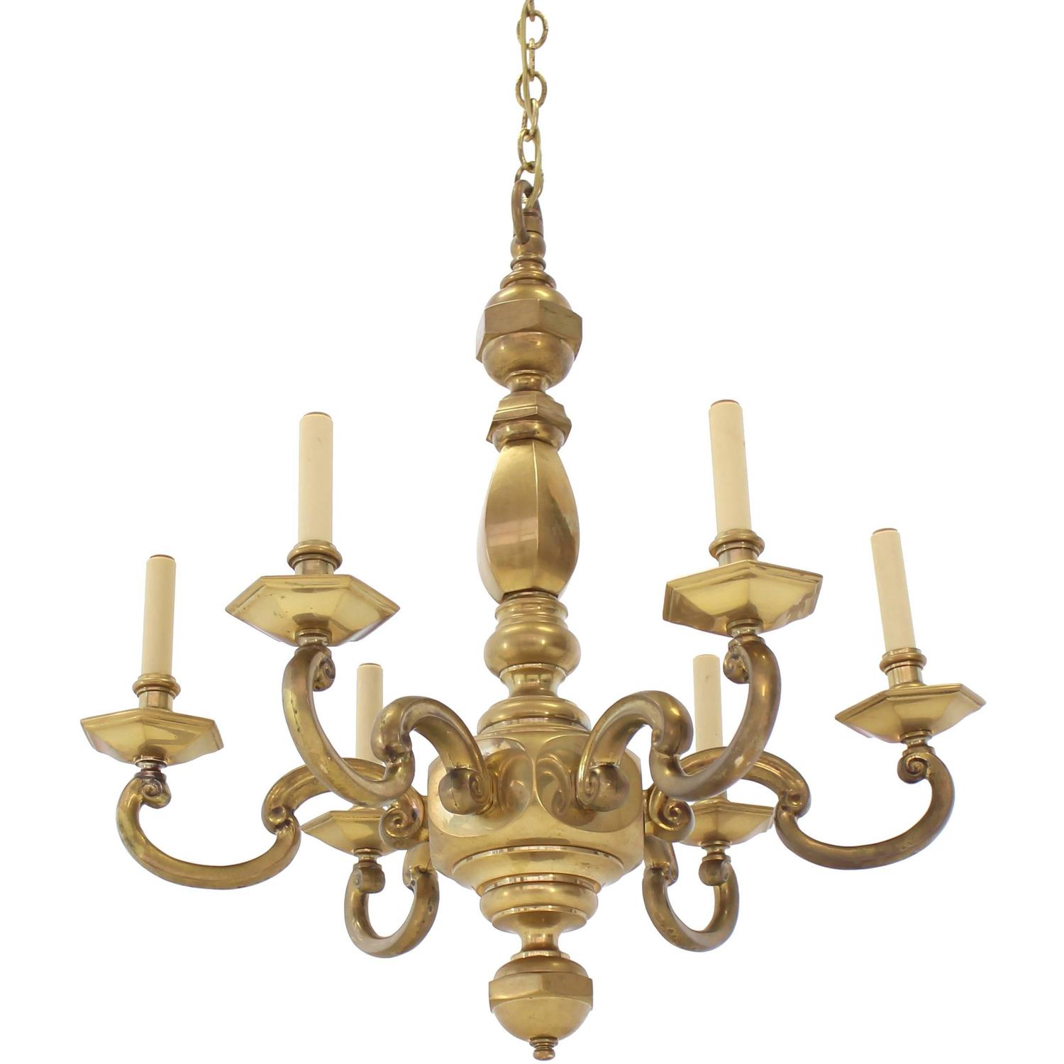 Heavy Solid Brass Light Fixture by Chapman For Sale at 1stdibs