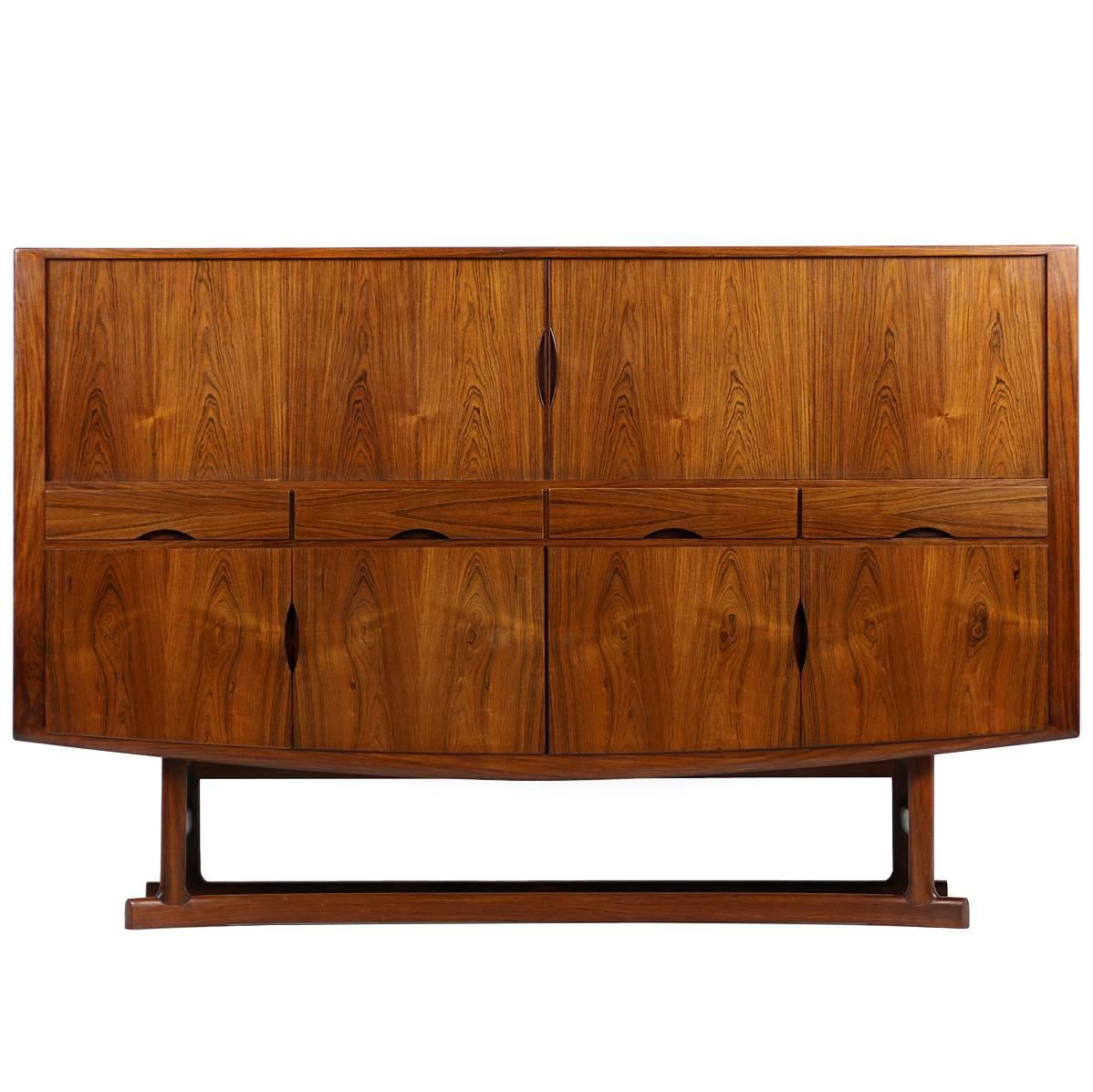 Beautiful & Rare 1960s Johannes Andersen Hb 20 High Sideboard Rosewood Hans Bech For Sale