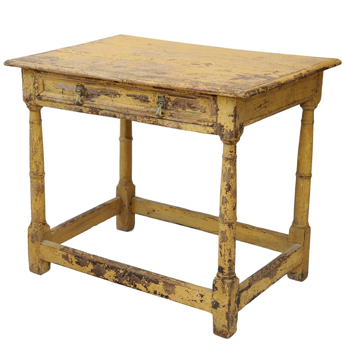 English George I Early 18th Century Oak Painted Side Table, circa 1720 For Sale