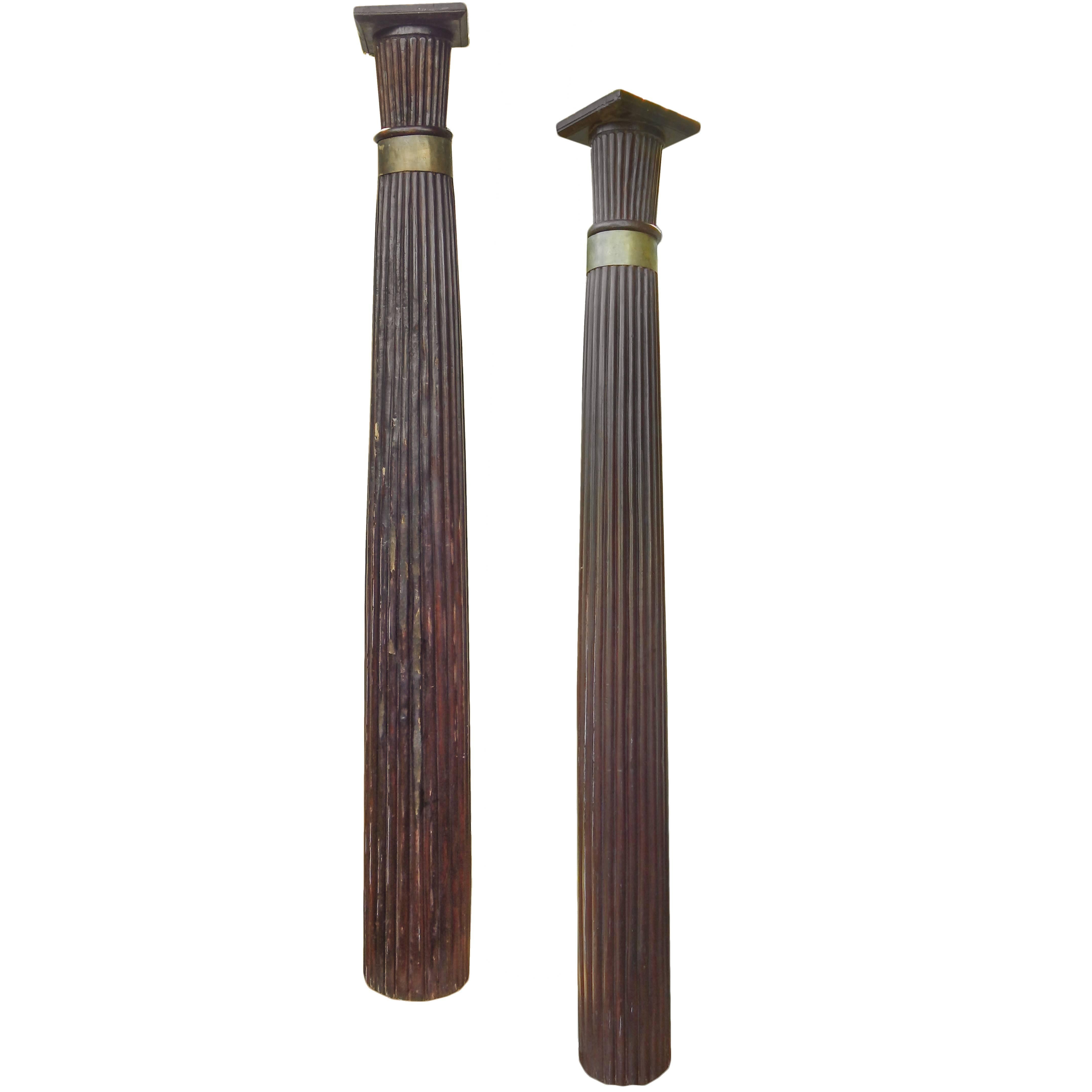 Anglo-Raj Solid Rosewood Columns For Sale