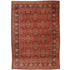 Antique Persian Dabir Kashan Carpet