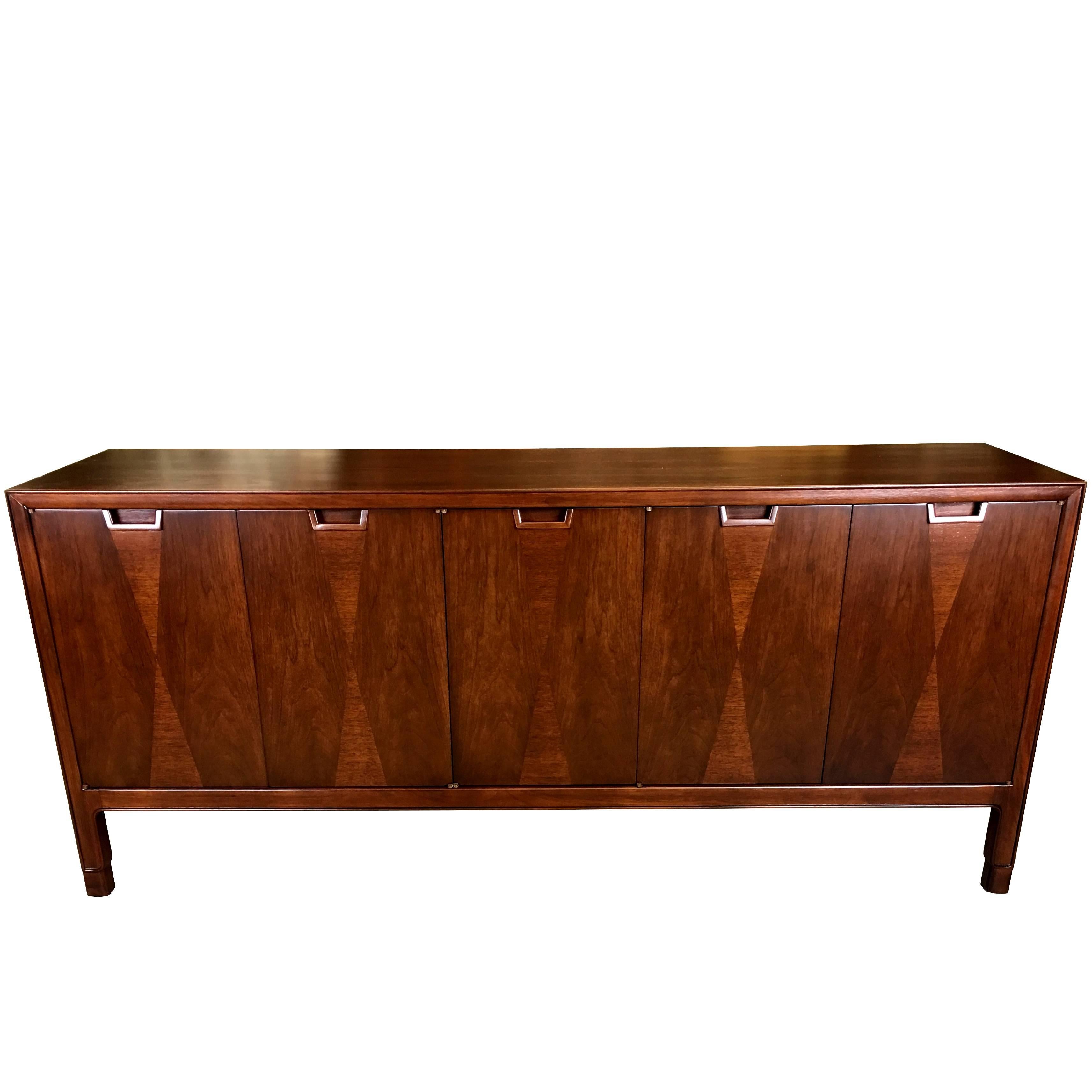 Fine Diamond Front Credenza by John Stuart-NY