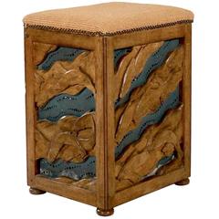 Finely Made Arts and Crafts Tackle Box Ottoman