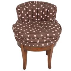 1940s Tufted Swivel Vanity Stool 2