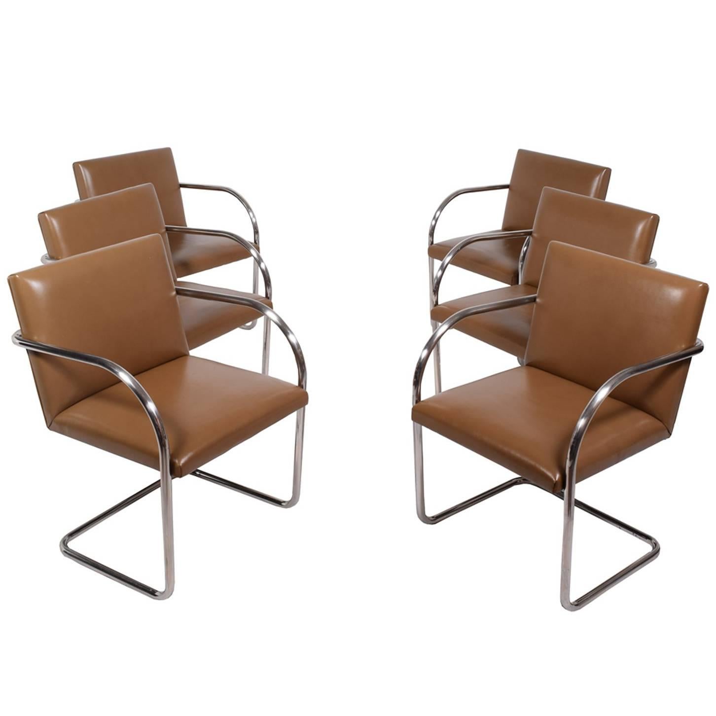 Set of Six Brno Chairs by Mies van der Rohe for Knoll
