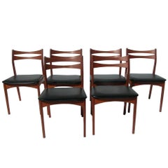 6 Vintage Danish Modern Teak Dining Chairs Erik Buch Buck 