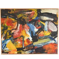 Original Oil on Canvas Abstract Painting in the Manner of De Kooning 5