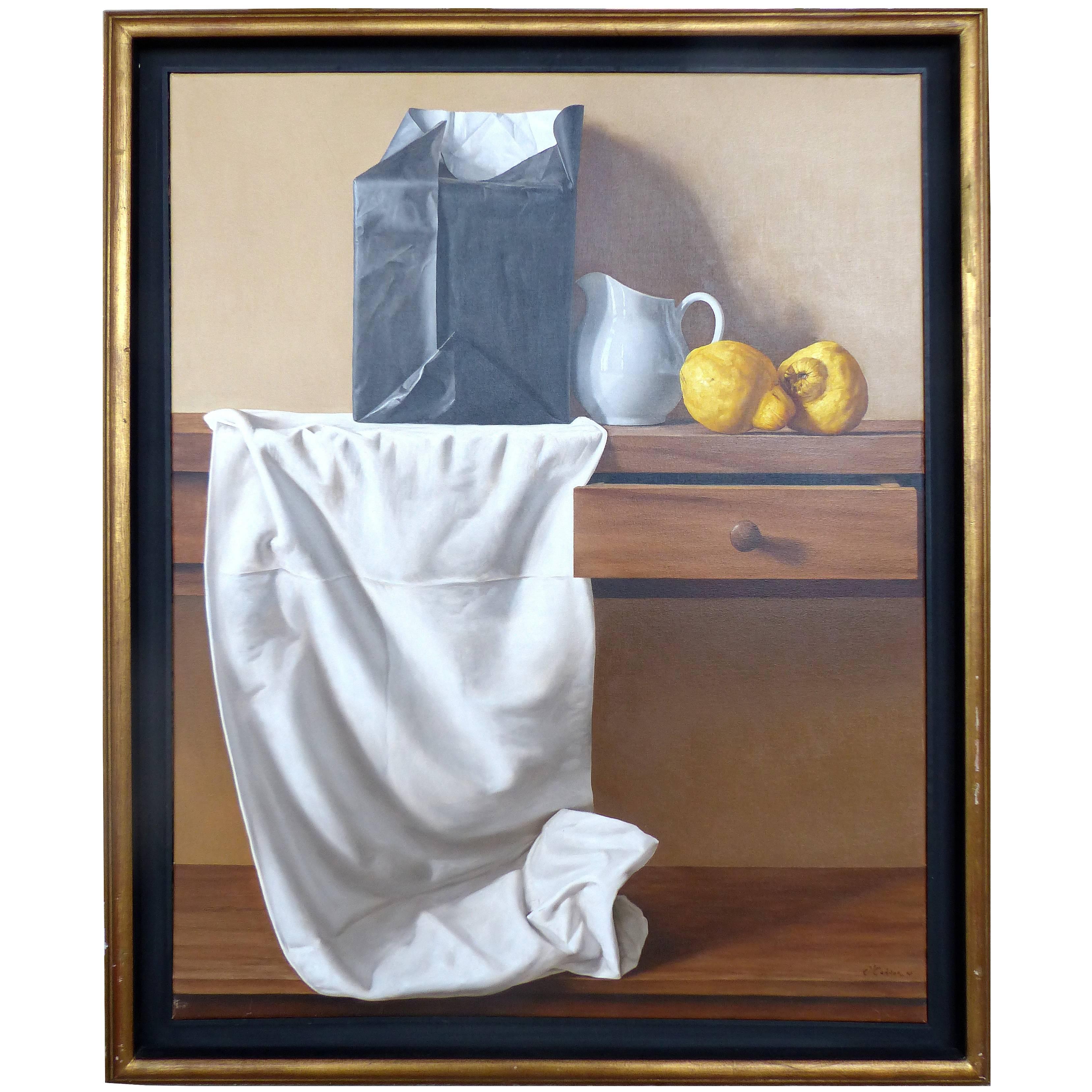 Contemporary "Black Package" Oil on Canvas by Argentine Artist Fernando O'Connor