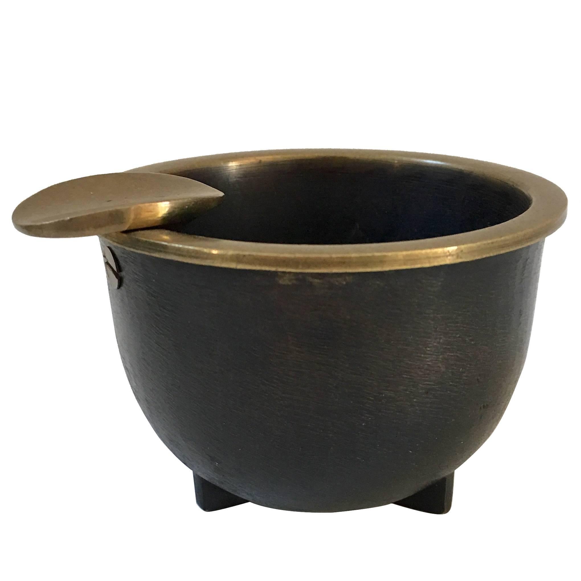 Sculptural Bronze Ashtray by Karl Hagenauer For Sale