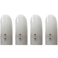Set of Five Lovely Murano Glass Sconces Wall Lights Lotus by J.T. Kalmar, 1960s 4