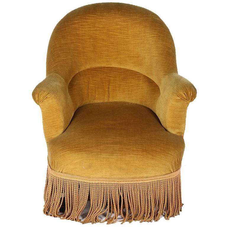 Napoleon III Upholstered Slipper Chair, 1900