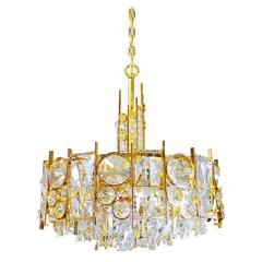 Palwa Chandelier Gold-Plated Hollywood Regency Crystal Lamp Germany