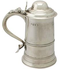 Sterling Silver Pint and a Half Tankard, Antique George III 9