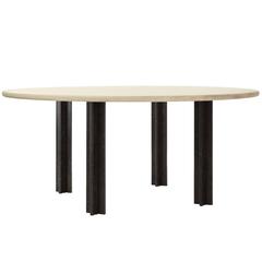 Egsu Dining Table in Bleached Maple and Petite Granite Limestone by Pelle 3
