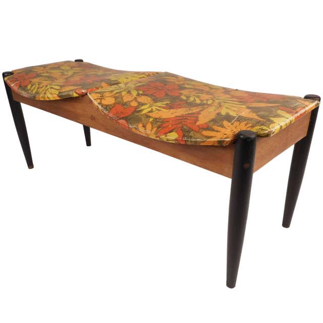 Tuart Bench Top Mid-Century Modern Tufted Bench by Meuller Furniture For Sale at 1stDibs