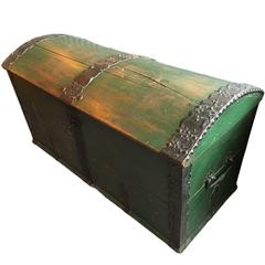 Large Antique Scandinavian Oak Trunk, 1828 11