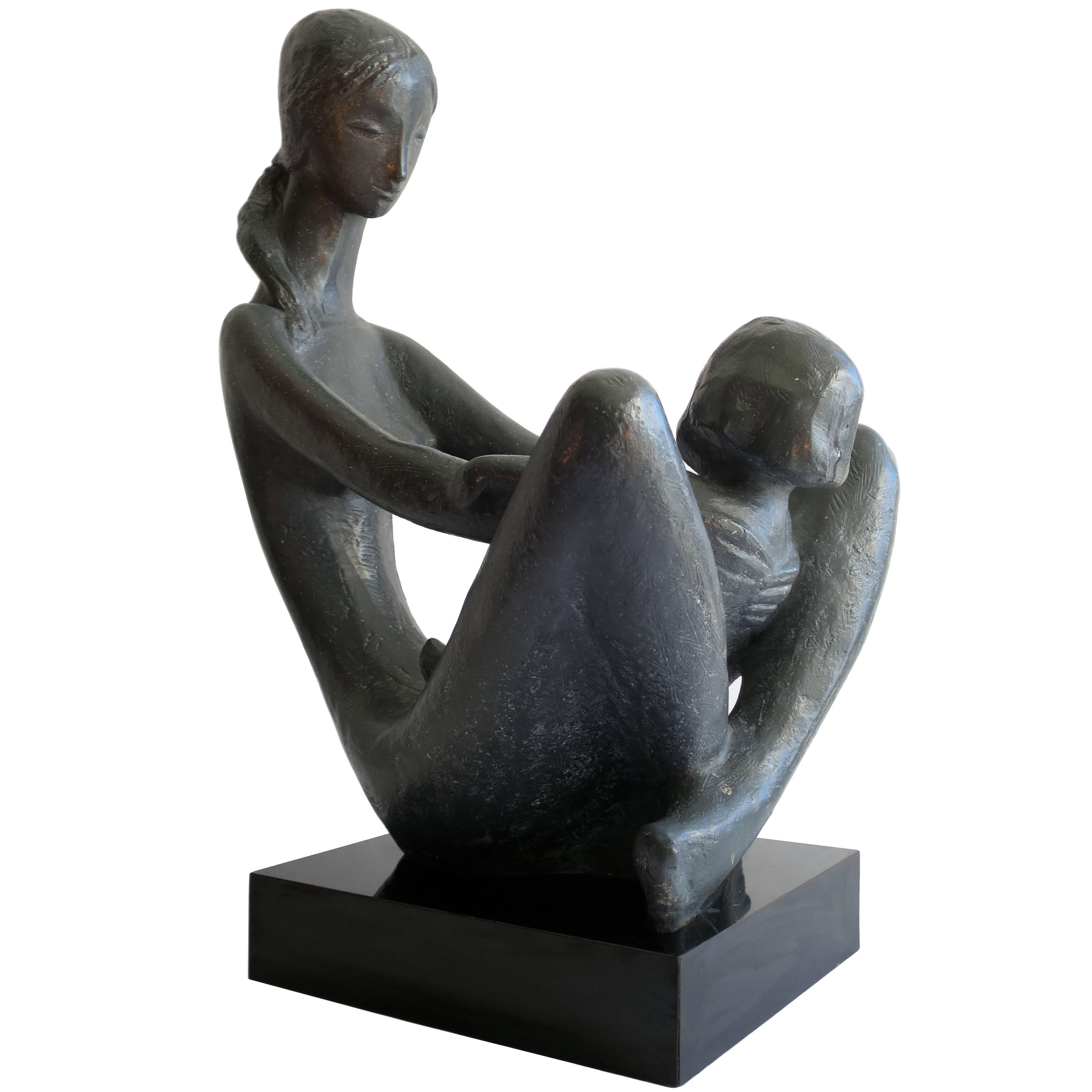 Mother and Child Sculpture, 1979 For Sale