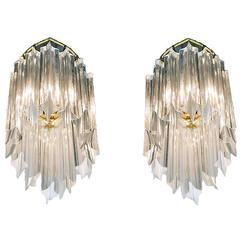 Pair of Gold-Plated Wall Sconces with Crystal Glass by Palwa, Germany, 1960s 11
