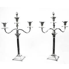 Antique Pair of Victorian Three-Light Candelabra William Hutton