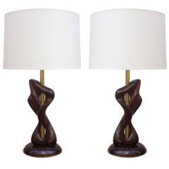 Pair of Sculptural Modernist Table Lamps 6