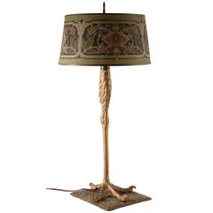 Cast Brass Victorian Ostrich Leg Table Lamp 