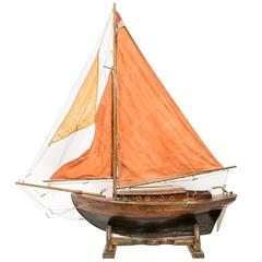 Red Sailed Pond Boat