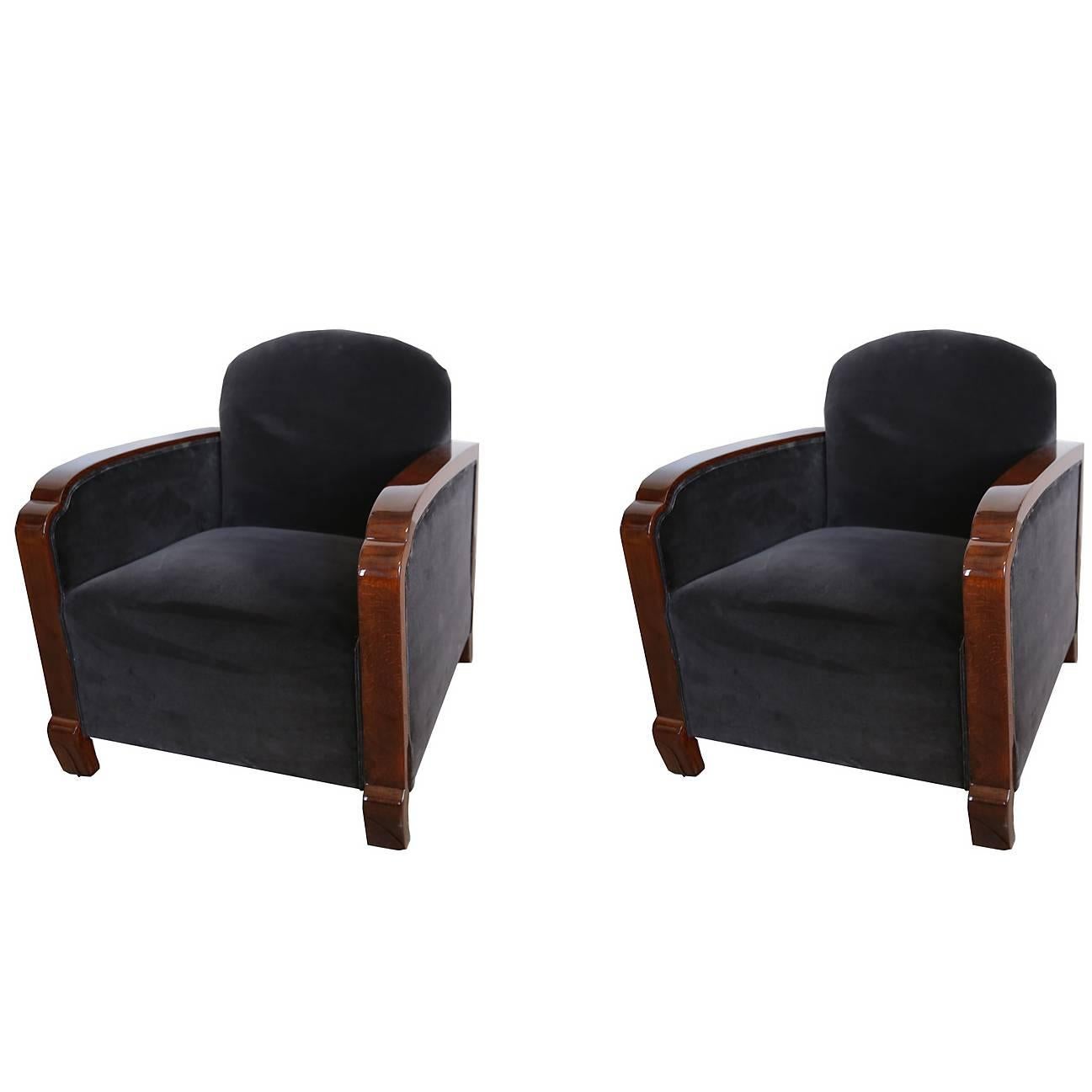 Pair of French Art Deco Armchairs circa 1930s