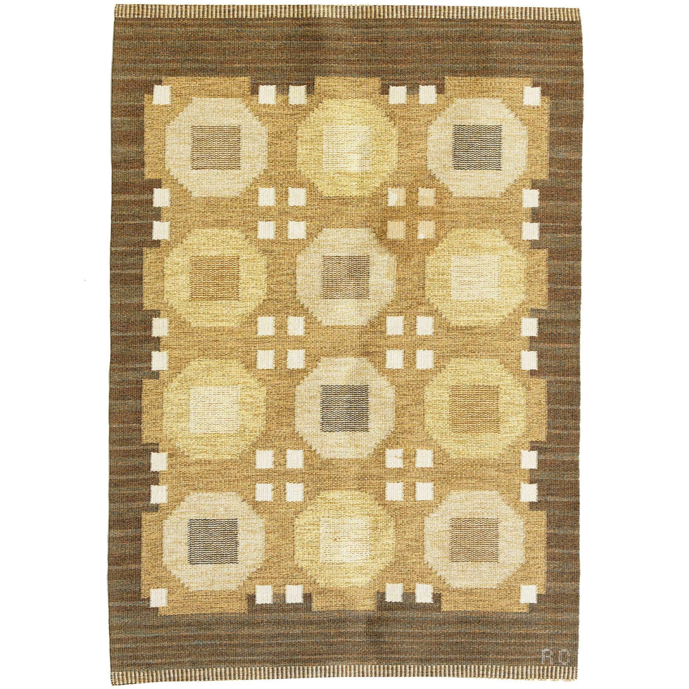 Vintage Swedish Kilim by Rakel Callaner