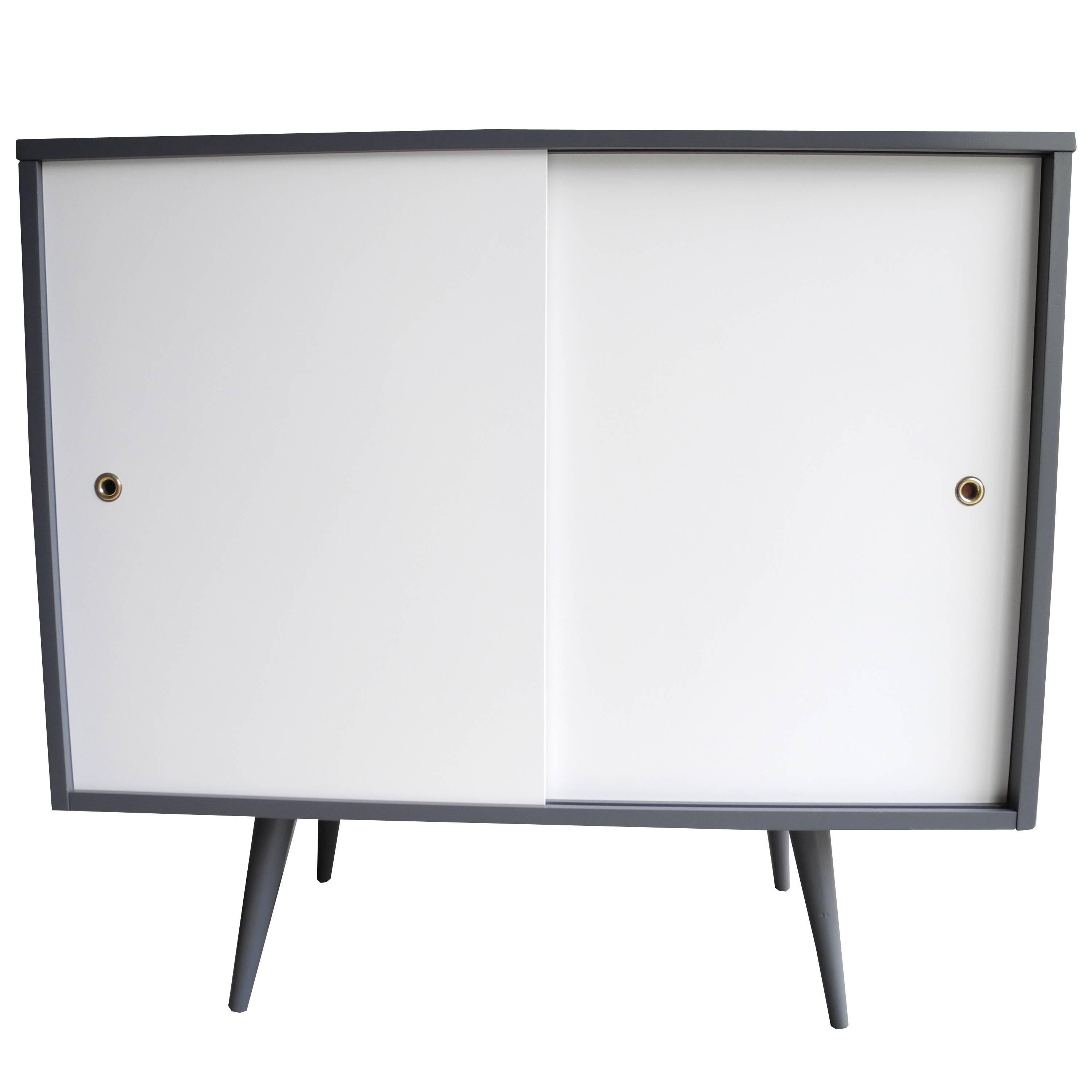 Mid-Century Modern Sliding Door Small Credenza or Cabinet by Paul McCobb