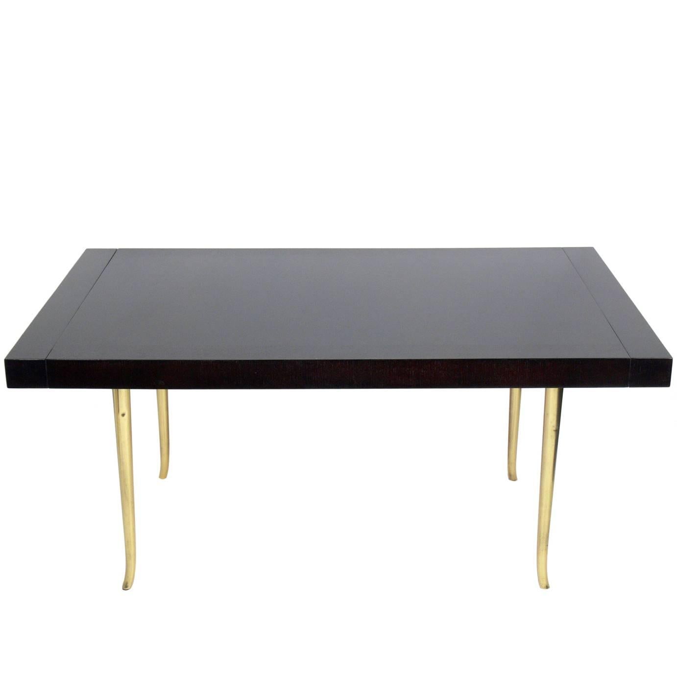 Brass Klismos Leg Dining Table by T.H. Robsjohn-Gibbings for Widdicomb