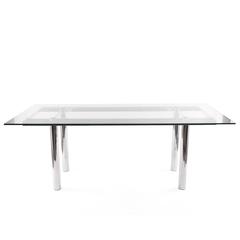 Scarpa for Knoll Chrome and Leather Dining Table