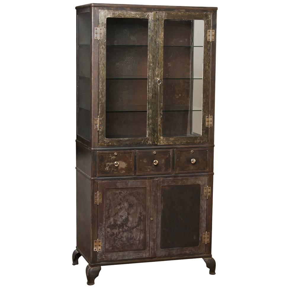 Large Industrial Raw Steel Cabinet, circa 1910s