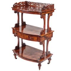 19th Century High Victorian Burr Walnut Whatnot