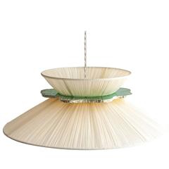 Daisy Hanging diameter 60cm Pendant Lamp Silk Shade Silvered Glass Lighting 12