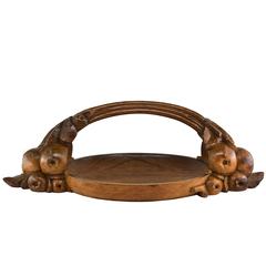 French Art Deco Walnut Fruit Basket, 1930