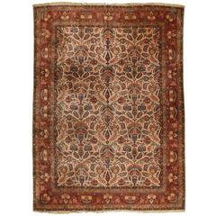 Antique Persian Kashan Carpet