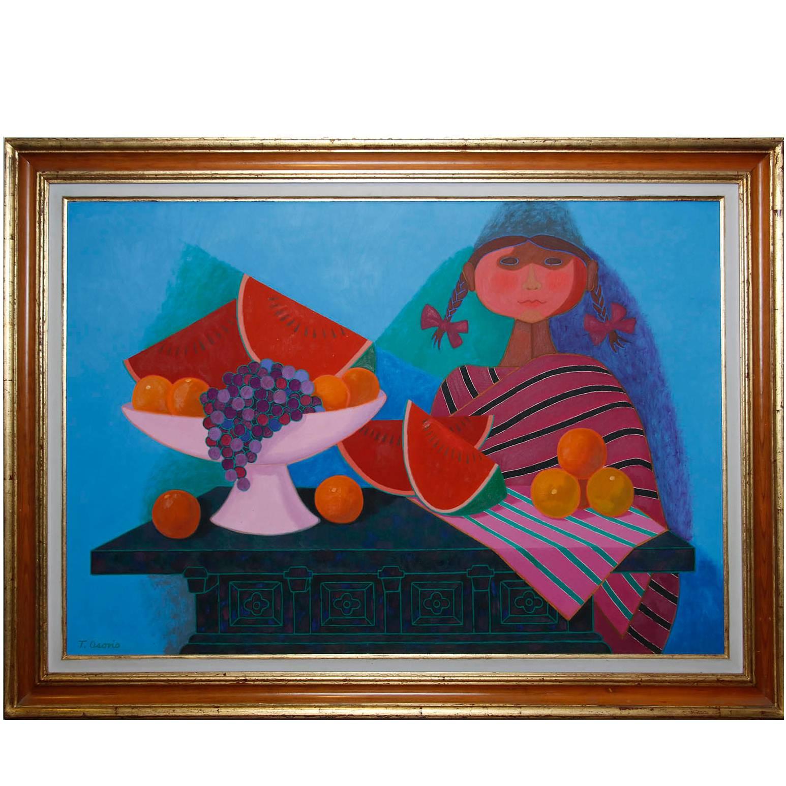 20th Century Painting by Mexican Artist Trinidad Osorio For Sale