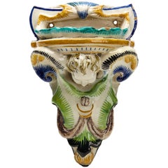 Antiguo Bolsillo de Pared de Cantagalli Maiolica, Siglo XIX