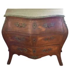 18th Century Swedish Bombe Dresser with Marble Top